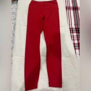 Red workout leggings